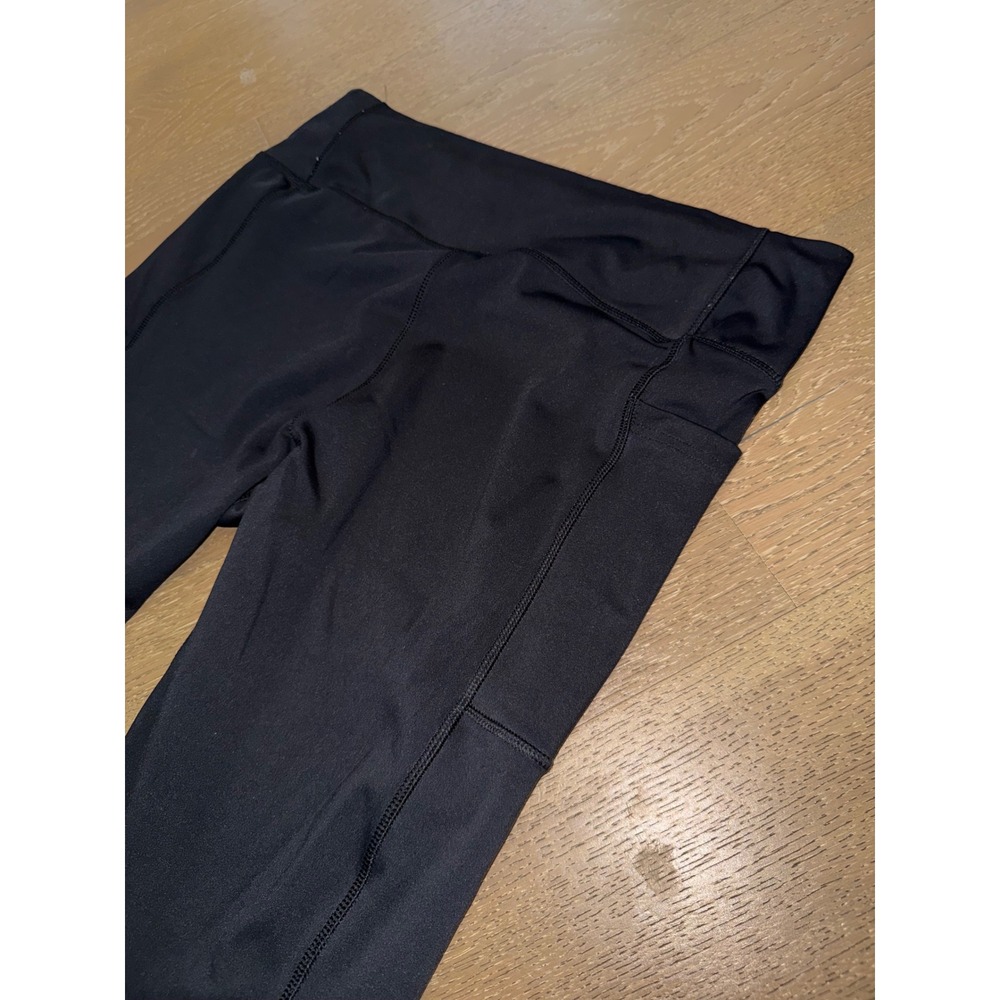 Adidas Womens High Waisted Athletic Leggings Black Side Pocket Tight Fit XL - Picture 6 of 6